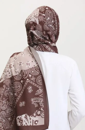 Patterned Soft Scarf 70267-08 Brown 70267-08