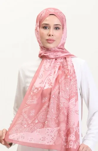 Desenli Soft Şal 70267-11 Gül Kurusu