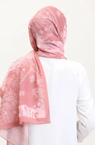 Desenli Soft Şal 70267-11 Gül Kurusu