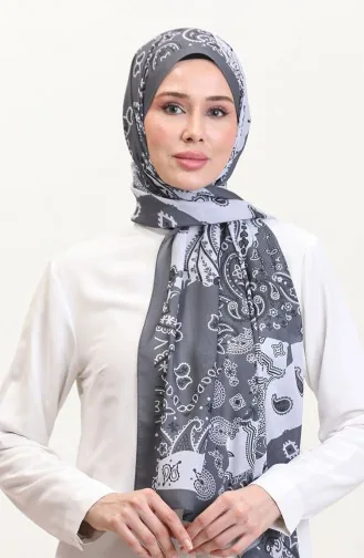 Desenli Soft Şal 70267-12 Füme