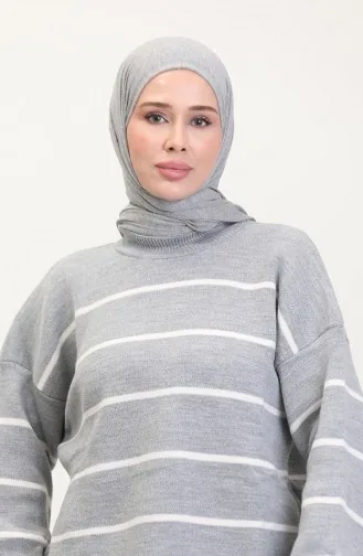 طقم تريكو بخطوط  3083-05  رمادي 3083-05