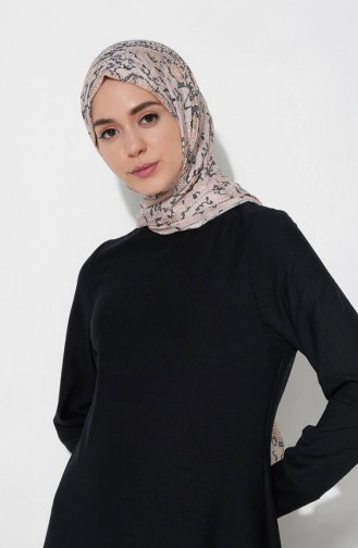Kol Ucu Ribana Detaylı Elbise 0581-03 Lacivert