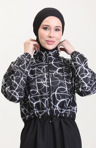 Schwarz Hijab Badeanzug 9001-01