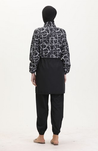 Schwarz Hijab Badeanzug 9001-01