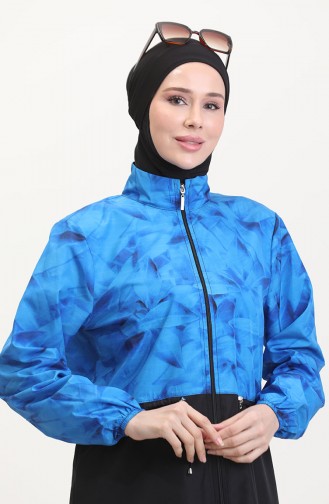 Saks-Blau Hijab Badeanzug 9001A-01