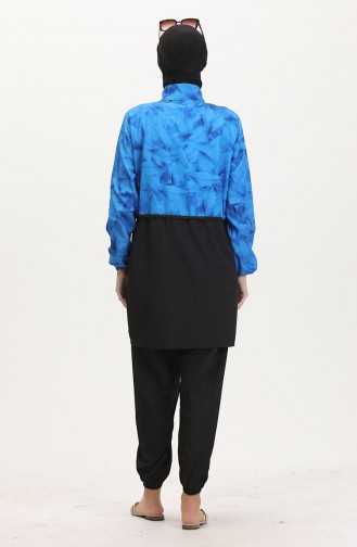 Saks-Blau Hijab Badeanzug 9001A-01
