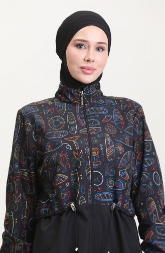 Maillot de Bain Hijab Noir 9001B-01