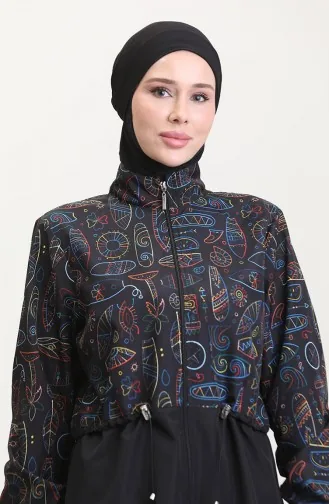 Maillot de Bain Hijab Noir 9001B-01