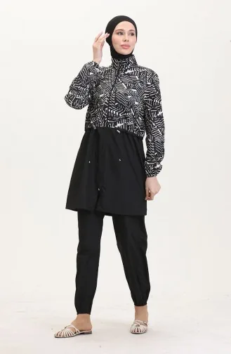 Weiß Hijab Badeanzug 9001D-01