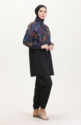 Maillot de Bain Hijab Noir 9001E-01