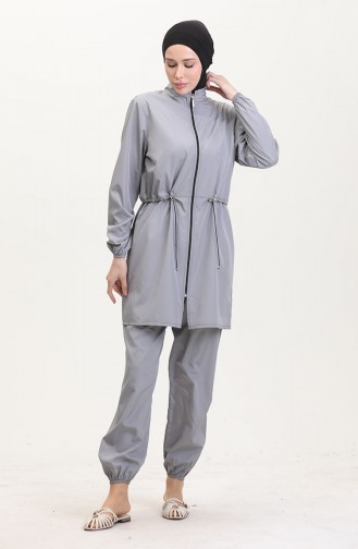 Grau Hijab Badeanzug 9002-01