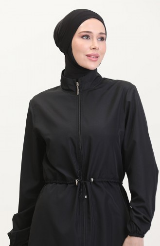 Schwarz Hijab Badeanzug 9002-02