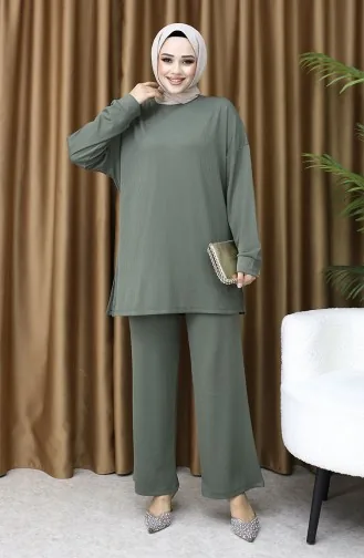 Fitilli Tunik Pantolon İkili Takım 5570-01 Haki