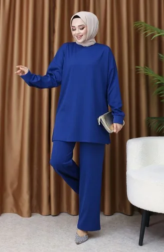 Fitilli Tunik Pantolon İkili Takım 5570-05 İndigo