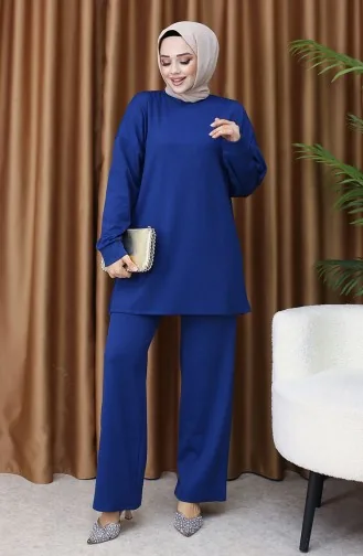 Fitilli Tunik Pantolon İkili Takım 5570-05 İndigo