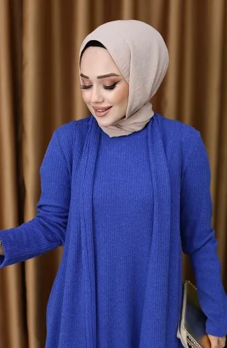 Vestjurk/jurk Set In Grote Maten Tweedelig Model 6370-03 Marineblauw 6370-03