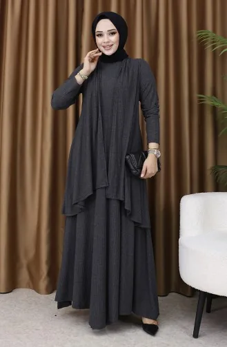 Große Größen Weste Kleid Zweiteiler 6370-04 Anthrazit 6370-04