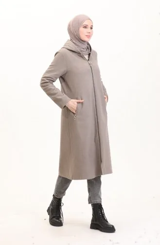 Kapüşonlu Kaşe Kap 8001-05 Vizon