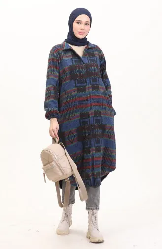 Ethnic Pattern Buttoned Cape 0556-06 Saks 0556-06