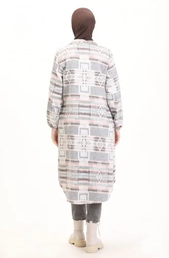 Ethnic Pattern Buttoned Cape 0556-08 Gray 0556-08