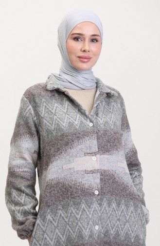 سترة منقوشة بأزرار 0557-01 رمادي 0557-01