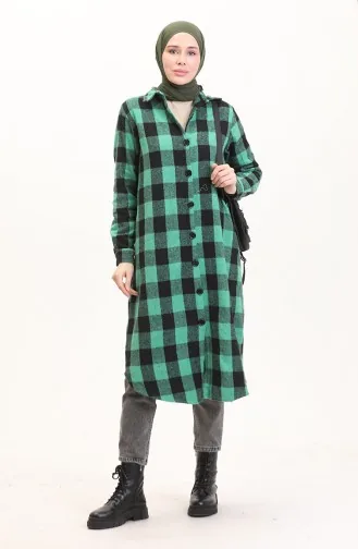 Plaid Tunic 1056-01 Green 1056-01