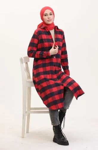 Plaid Tunic 1056-06 Red 1056-06