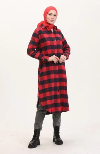 Plaid Tunic 1056-06 Red 1056-06