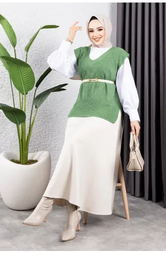 Pull-Over Vert noisette 550-02
