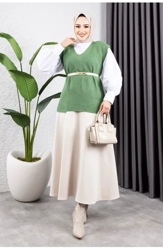 Pull-Over Vert noisette 550-02