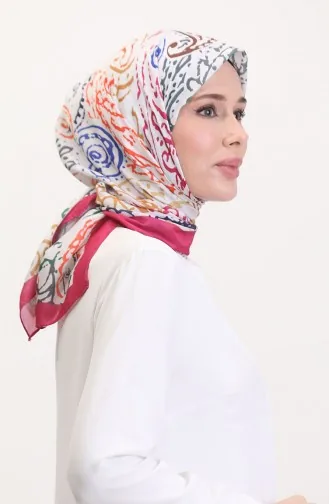 Desenli Soft Eşarp 70243-02 Pembe Hardal