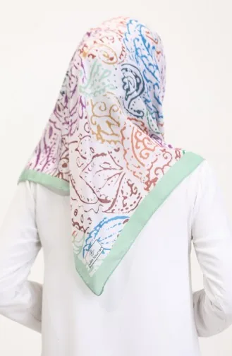 Gemusterter Weicher Schal 70243-05 Mintgrün Lila 70243-05