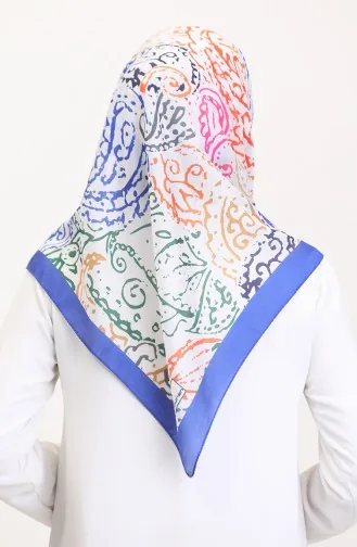 Desenli Soft Eşarp 70243-08 Saks Şekerpembe