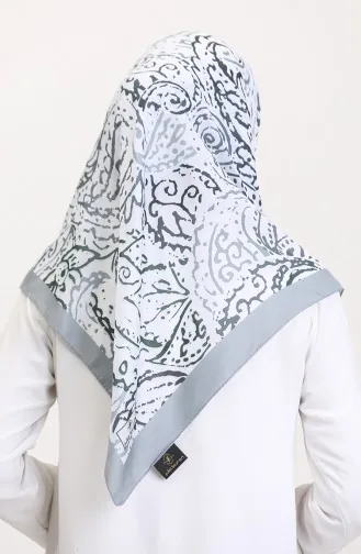 Desenli Soft Eşarp 70243-11 Gri Füme