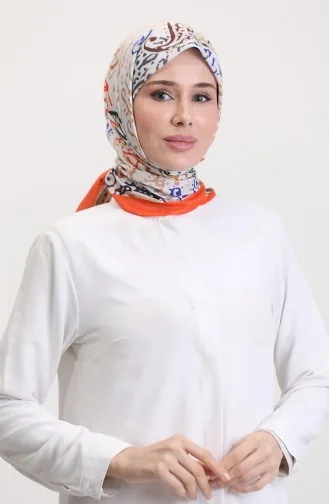 Patterned Soft Scarf 70243-13 Orange Green 70243-13