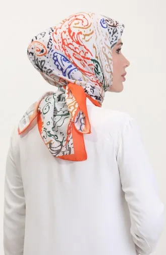 Patterned Soft Scarf 70243-13 Orange Green 70243-13