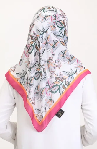 Desenli Soft Eşarp 70245-02 Fuşya Yeşil