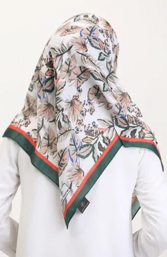 Patterned Soft Scarf 70245-04 Emerald Green Mink 70245-04