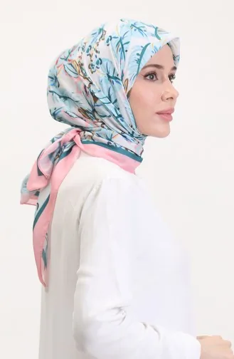 Patterned Soft Scarf 70245-08 Pink Baby Blue 70245-08