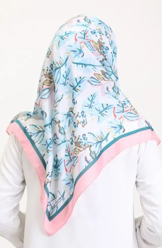 Patterned Soft Scarf 70245-08 Pink Baby Blue 70245-08
