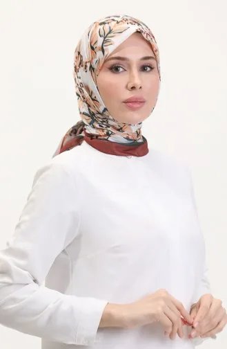 وشاح ناعم منقوش 70245-13 بني تيراكوتا 70245-13