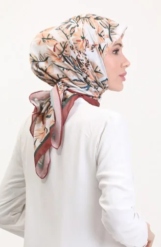 وشاح ناعم منقوش 70245-13 بني تيراكوتا 70245-13