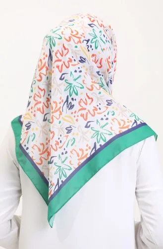 Patterned Soft Scarf 70247-09 Grass Green Orange 70247-09