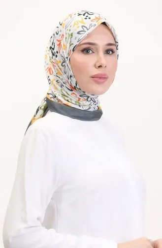 Desenli Soft Eşarp 70247-10 Füme Fıstık Yeşili
