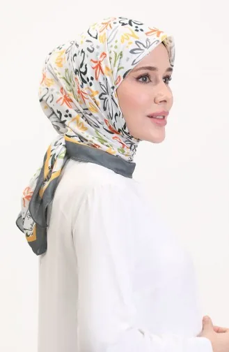 Desenli Soft Eşarp 70247-10 Füme Fıstık Yeşili