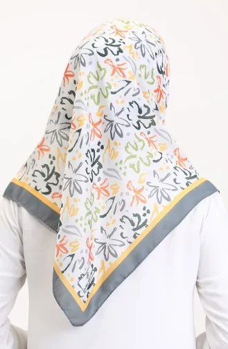 Desenli Soft Eşarp 70247-10 Füme Fıstık Yeşili