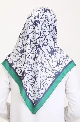 Desenli Soft Eşarp 70249-01 Çimen Yeşili Lacivert