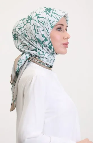 Patterned Soft Scarf 70249-02 Beige Green 70249-02