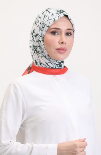Desenli Soft Eşarp 70249-03 Oranj Haki