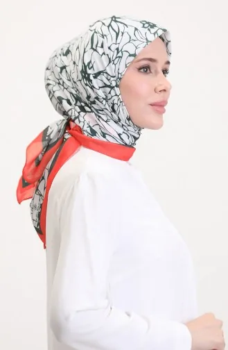 Desenli Soft Eşarp 70249-03 Oranj Haki